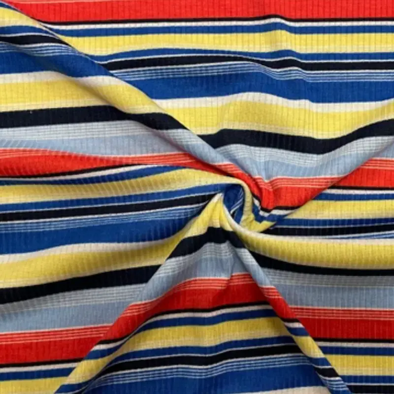 rainbow rib knit fabric