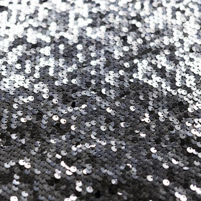 Black and Silver Reversible Sequin Fabric