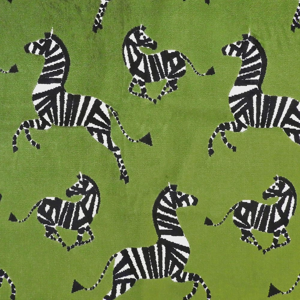 Emerald Zebra Velvet fabric