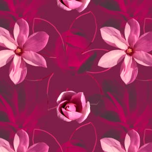 Fuchsia Velvet Floral Patterns​