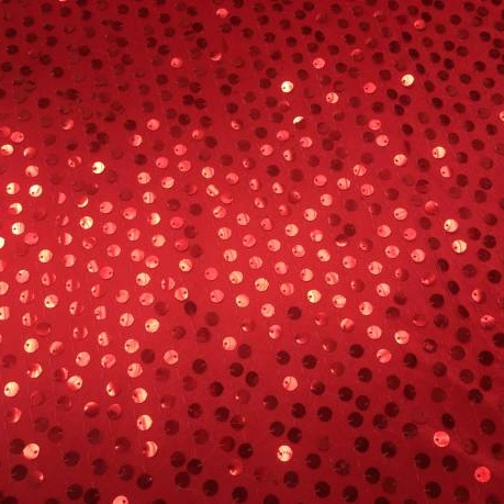 Red Stretch Velvet with Glitter Polka Dots Fabric
