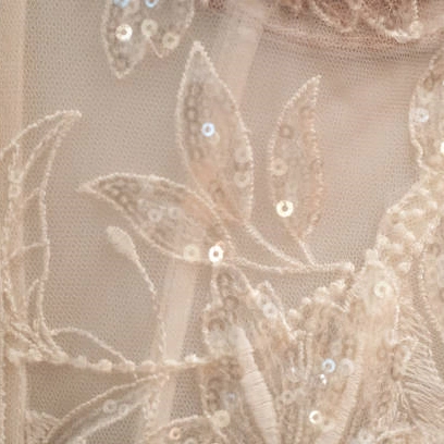 Rose Gold Floral Design Lace with Sequin Embellishments