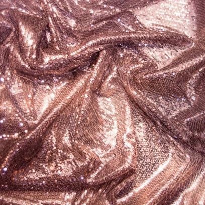 Rose Gold Sequin Fabric by the Yard
