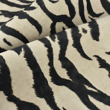 black white tiger print cut velvet upholstery fabric​