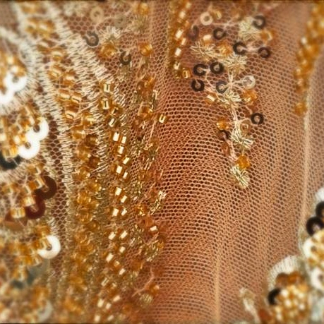gold beaded sequin fabric