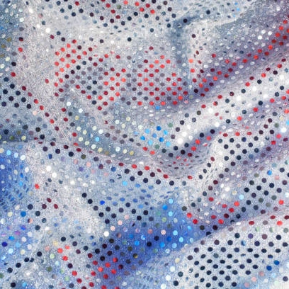 red and white sequin fabric