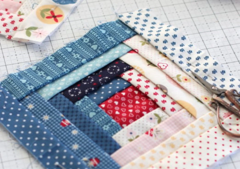 materials for log cabin quilt block