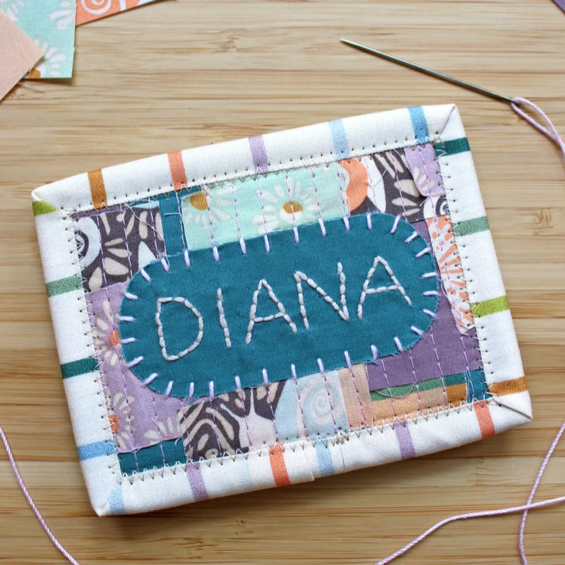 how to make a quilted name tag
