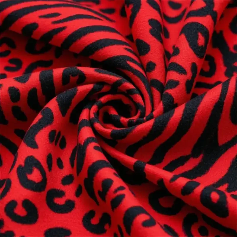 Animal Print Red Sweatshirt Fabric Animal Print Red Sweatshirt Fabric