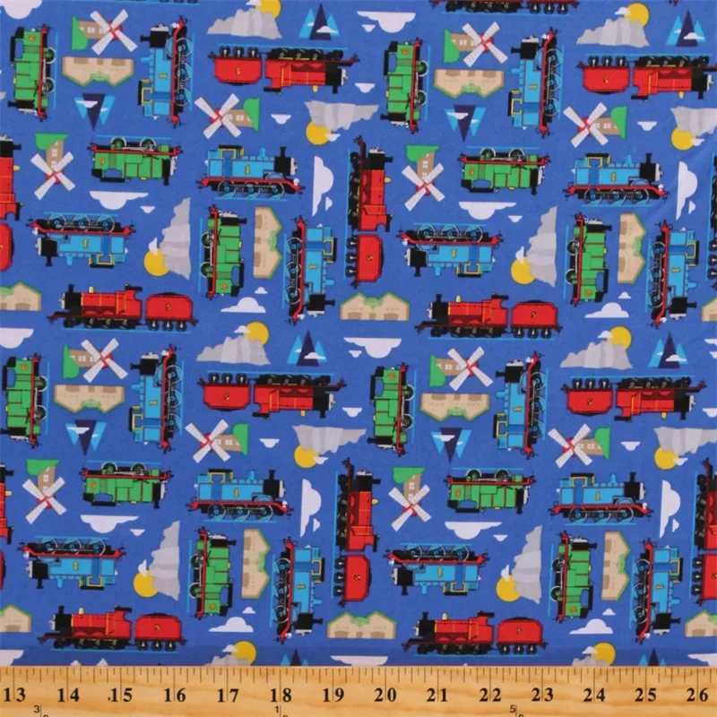 Cartoonish Train Patterns Quilt Fabric Cartoonish Train Patterns Quilt Fabric