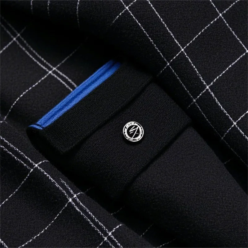 Checkered Black Style A Preppy and Stylish Take on Black Sweatshirt Fleece Fabric Checkered Black Style A Preppy and Stylish Take on Black Sweatshirt Fleece Fabric