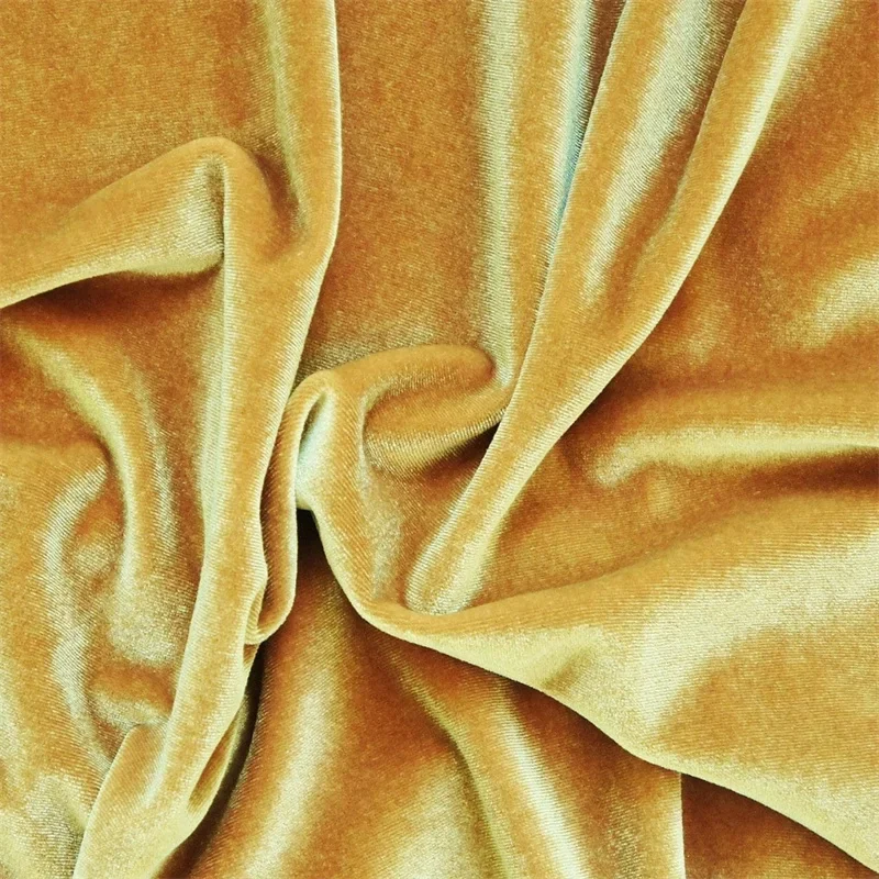 Gold Stretch Velvet Fabric Gold Stretch Velvet Fabric