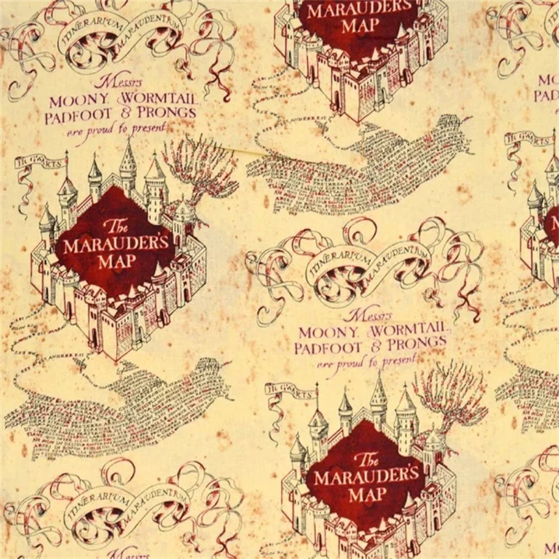 Harry Potter Marauders Map Fabric Harry Potter Marauders Map Fabric