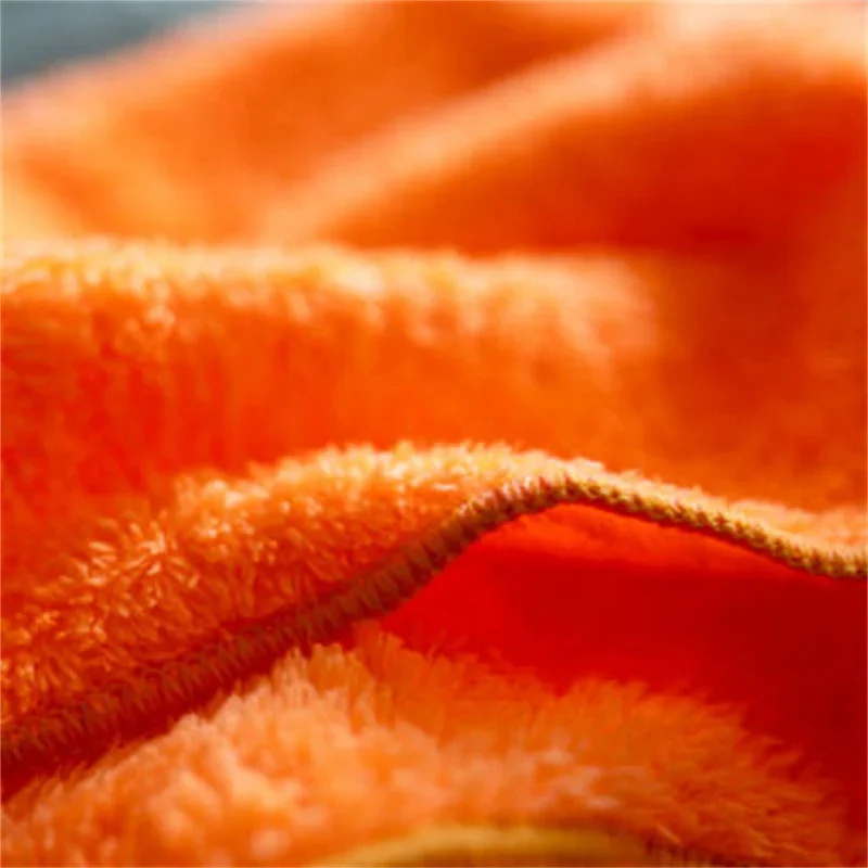 Orange polar fleece fabric