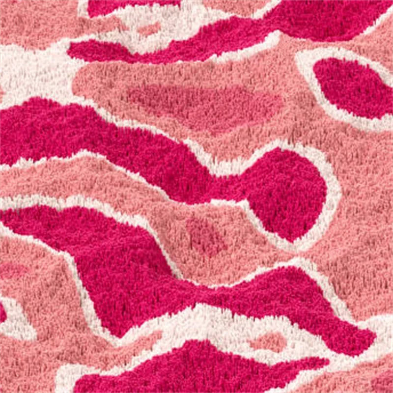 Pink camo polar fleece fabric