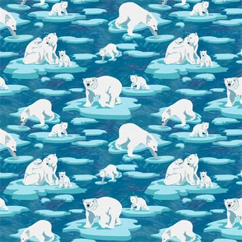Polar Bear Fleece fabric Abstract Iceberg Chic Pattern Polar Bear Fleece fabric Abstract Iceberg Chic Pattern