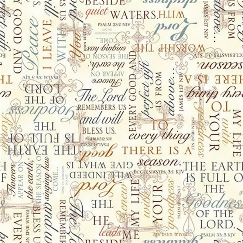SPECIALTY FABRICS Bible Verses on Ivory SPECIALTY FABRICS Bible Verses on Ivory