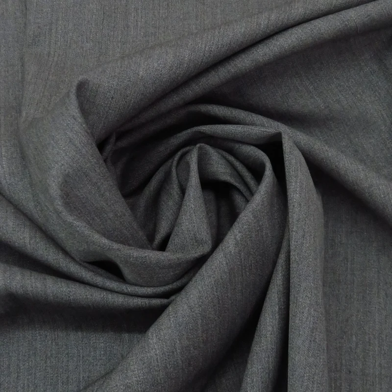 Steel Gray 100% Worsted Wool Twill Suiting Steel Gray 100% Worsted Wool Twill Suiting