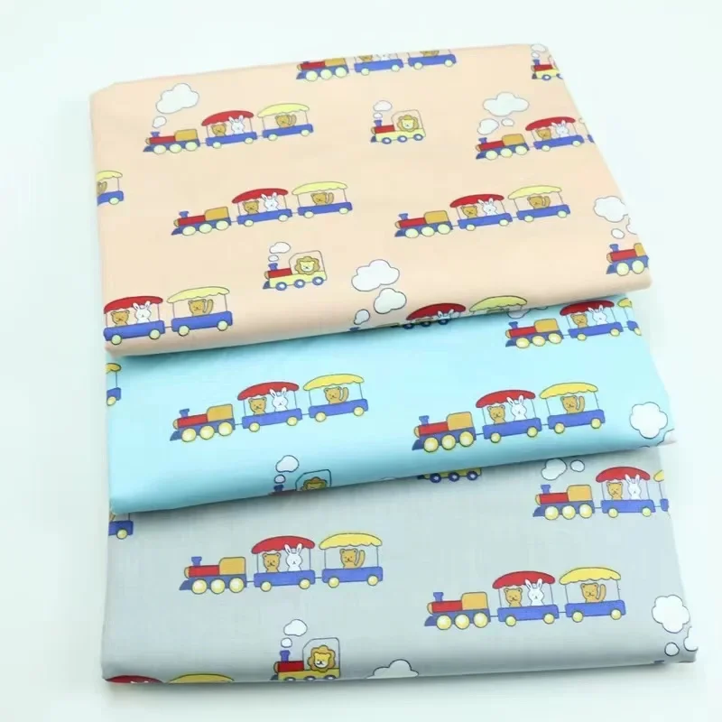 Train quilt fabric in various colors Train quilt fabric in various colors