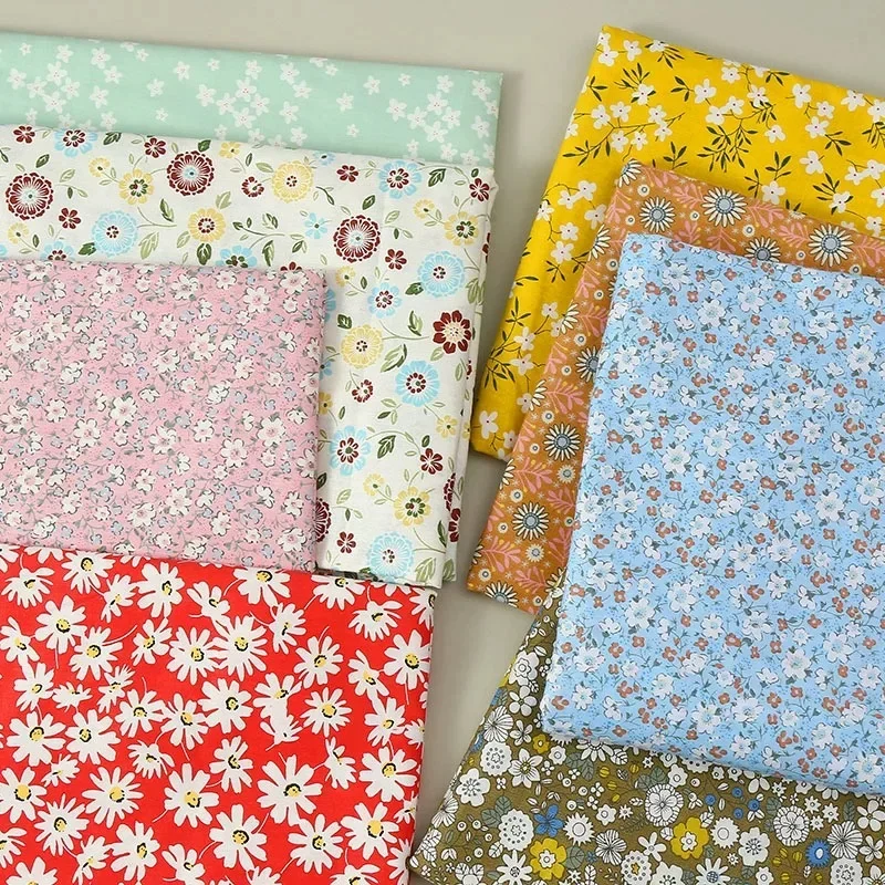 Various colors of floral pastoral fabrics