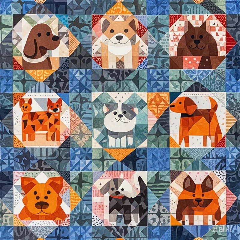dog fabric collage quilt dog fabric collage quilt