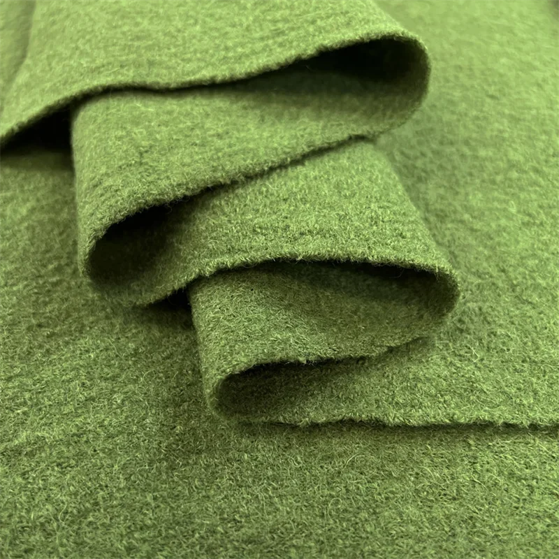 green boiled wool fabric