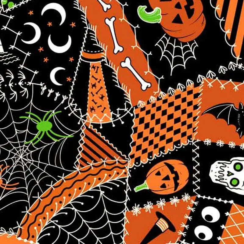 halloween cats quilting fabric