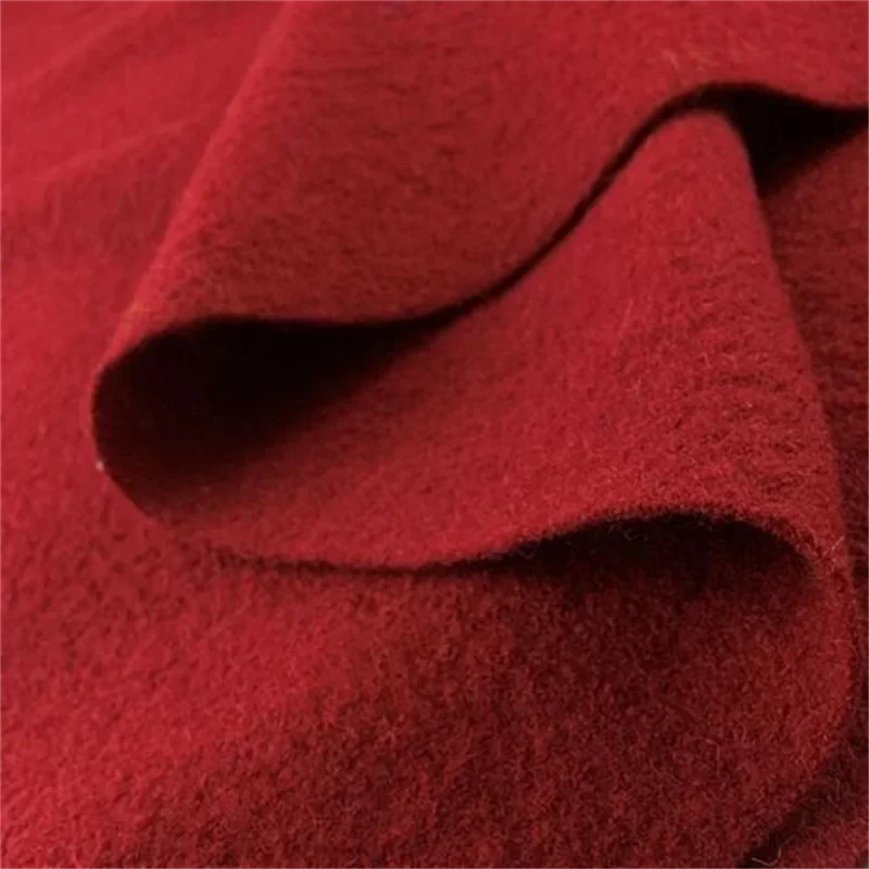 red boiled wool fabric