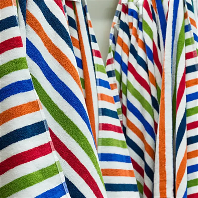 striped beach towelling fabric